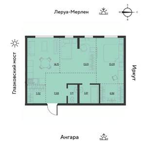 3-к квартира, вторичка, 64м2, 4/19 этаж