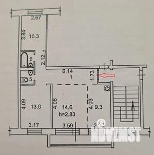 3-к квартира, вторичка, 71м2, 2/5 этаж