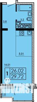 1-к квартира, вторичка, 30м2, 16/18 этаж