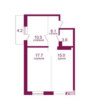 2-к квартира, строящийся дом, 59м2, 8/12 этаж