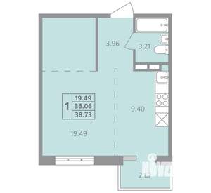 1-к квартира, вторичка, 39м2, 3/4 этаж