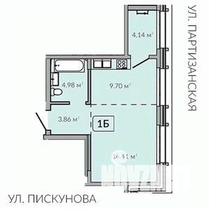 1-к квартира, строящийся дом, 39м2, 14/18 этаж