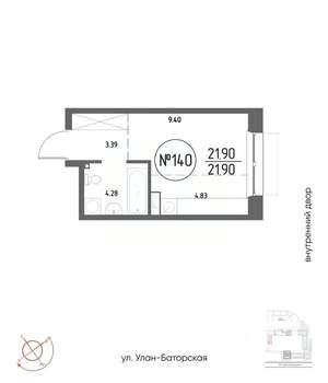 Студия квартира, строящийся дом, 22м2, 3/19 этаж