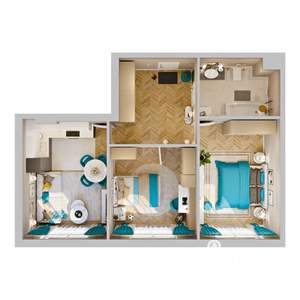 3-к квартира, вторичка, 57м2, 1/8 этаж