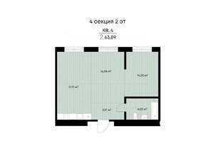 2-к квартира, вторичка, 64м2, 2/9 этаж