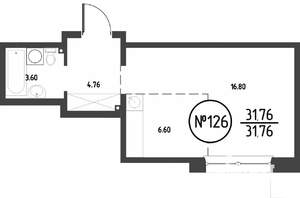 1-к квартира, строящийся дом, 32м2, 13/19 этаж