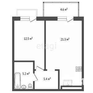 1-к квартира, вторичка, 45м2, 16/18 этаж