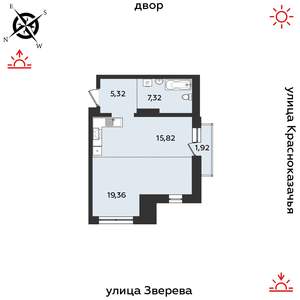 1-к квартира, строящийся дом, 50м2, 7/14 этаж