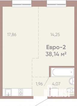 1-к квартира, вторичка, 39м2, 2/16 этаж