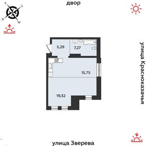 1-к квартира, строящийся дом, 48м2, 3/14 этаж