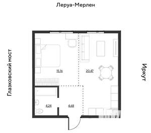 2-к квартира, вторичка, 45м2, 16/19 этаж