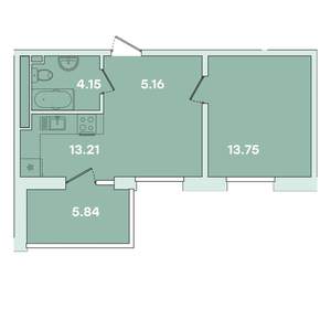 1-к квартира, вторичка, 42м2, 13/14 этаж