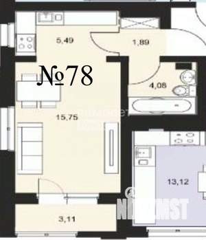 1-к квартира, вторичка, 30м2, 5/14 этаж