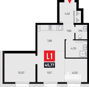 3-к квартира, вторичка, 46м2, 12/14 этаж