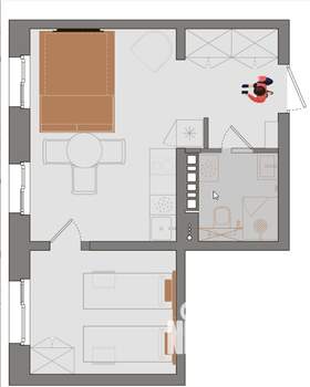 2-к квартира, вторичка, 35м2, 9/14 этаж