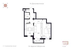 2-к квартира, вторичка, 73м2, 3/8 этаж
