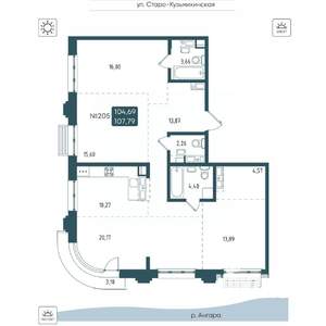 4-к квартира, вторичка, 108м2, 10/20 этаж