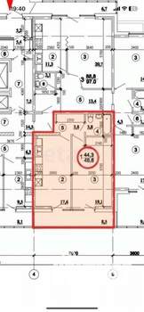 1-к квартира, вторичка, 52м2, 1/16 этаж