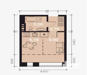 1-к квартира, вторичка, 28м2, 6/8 этаж