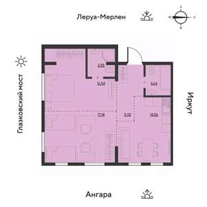 3-к квартира, вторичка, 62м2, 7/19 этаж