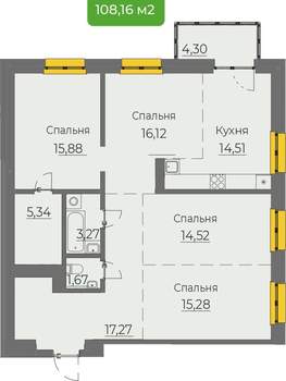 Студия квартира, вторичка, 108м2, 5/10 этаж
