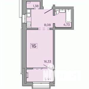 1-к квартира, строящийся дом, 45м2, 8/15 этаж