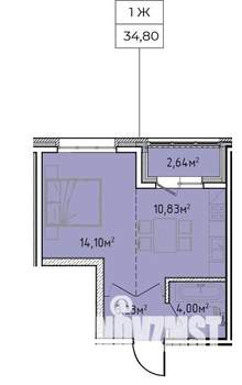 1-к квартира, вторичка, 35м2, 1/13 этаж