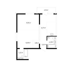 3-к квартира, вторичка, 61м2, 7/19 этаж