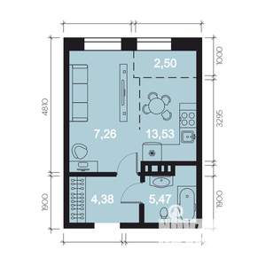 1-к квартира, вторичка, 33м2, 1/8 этаж