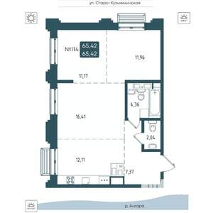 3-к квартира, вторичка, 65м2, 15/20 этаж