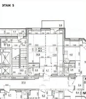 1-к квартира, вторичка, 42м2, 5/15 этаж