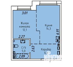 1-к квартира, вторичка, 38м2, 15/19 этаж