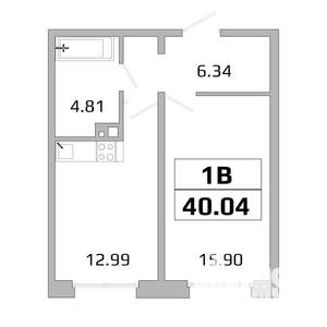 1-к квартира, вторичка, 40м2, 11/16 этаж