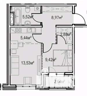 1-к квартира, вторичка, 48м2, 4/13 этаж