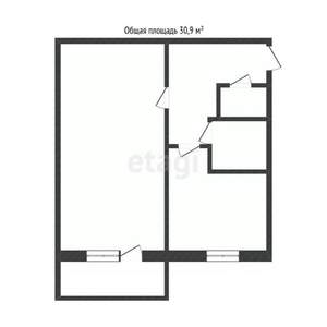 1-к квартира, вторичка, 31м2, 5/5 этаж