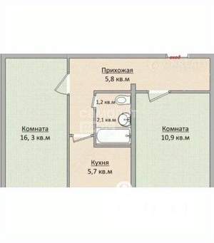 2-к квартира, вторичка, 41м2, 4/4 этаж