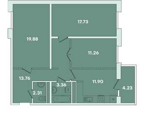3-к квартира, вторичка, 88м2, 5/14 этаж