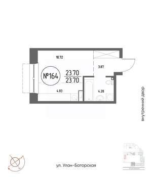 Студия квартира, вторичка, 24м2, 5/19 этаж