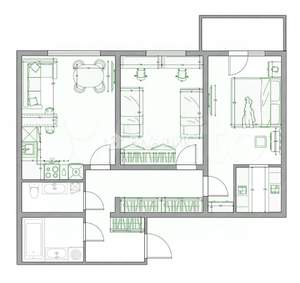 2-к квартира, вторичка, 75м2, 9/10 этаж