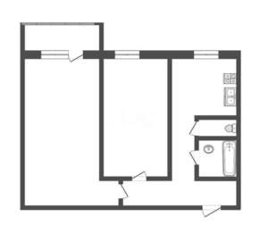 2-к квартира, вторичка, 48м2, 4/4 этаж