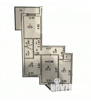 3-к квартира, вторичка, 105м2, 12/12 этаж