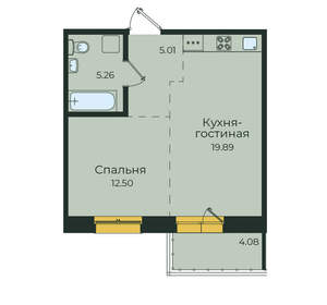 1-к квартира, вторичка, 47м2, 9/19 этаж