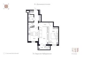 2-к квартира, строящийся дом, 73м2, 5/8 этаж