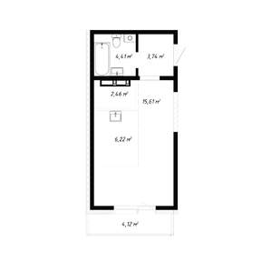 1-к квартира, вторичка, 37м2, 6/19 этаж