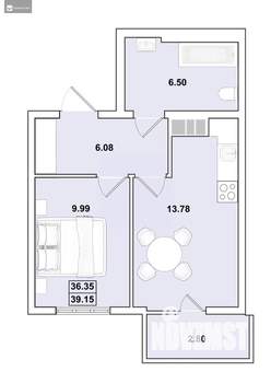 1-к квартира, вторичка, 39м2, 10/16 этаж