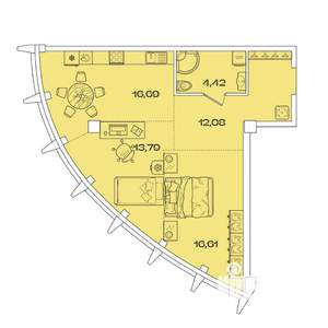 2-к квартира, вторичка, 64м2, 5/8 этаж