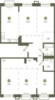 5-к квартира, вторичка, 133м2, 8/9 этаж