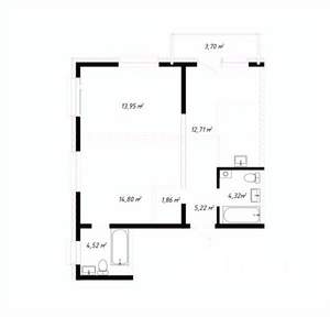 3-к квартира, вторичка, 61м2, 13/19 этаж