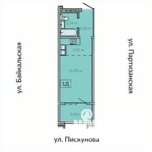 1-к квартира, вторичка, 31м2, 12/18 этаж
