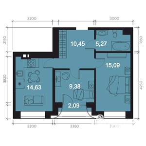 3-к квартира, вторичка, 57м2, 2/8 этаж